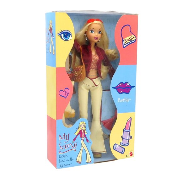 Vintage My Scene Barbie Doll Tan Bell Bottoms 2002 Mattel B2230 Teens On NIB - Picture 3 of 7